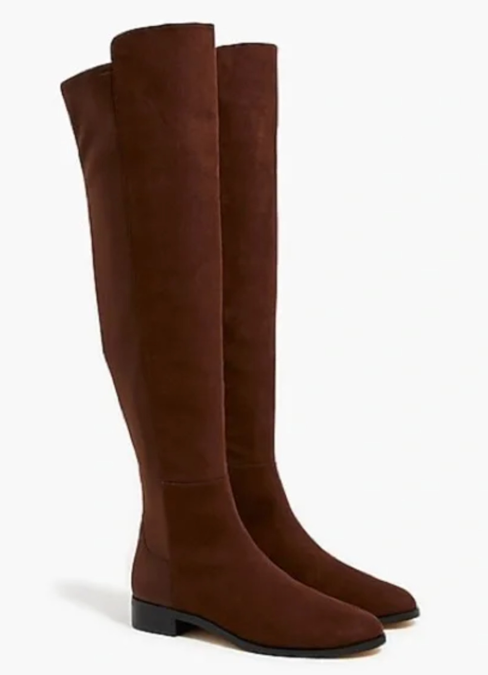 NEW J.CREW BROWN SUEDED FAUX SUEDE KNEE HIGH STRETCH BOOTS BJ269 SZ 8.5